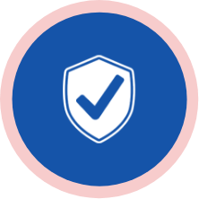 circular blue badge with a Google Guaranteed icon in it